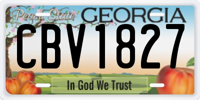 GA license plate CBV1827