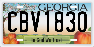 GA license plate CBV1830