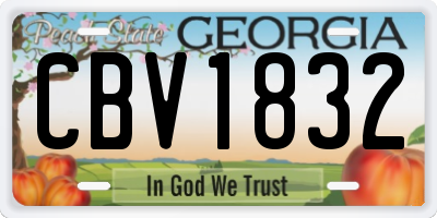 GA license plate CBV1832