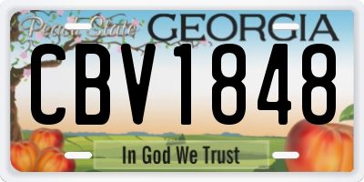 GA license plate CBV1848
