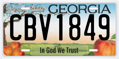 GA license plate CBV1849