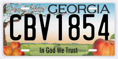 GA license plate CBV1854