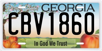 GA license plate CBV1860