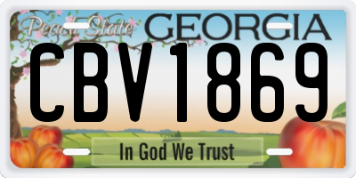 GA license plate CBV1869