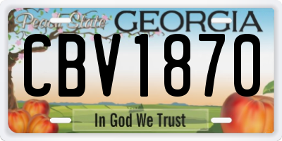 GA license plate CBV1870