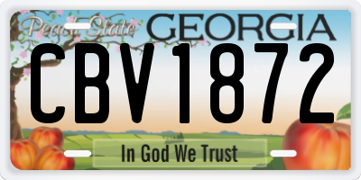 GA license plate CBV1872