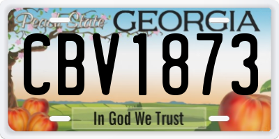 GA license plate CBV1873