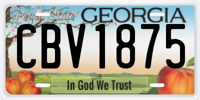 GA license plate CBV1875