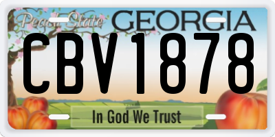 GA license plate CBV1878
