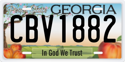 GA license plate CBV1882