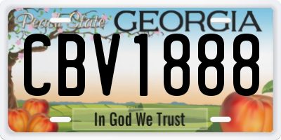 GA license plate CBV1888