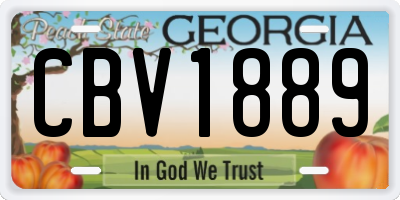 GA license plate CBV1889