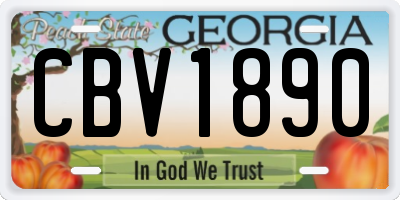 GA license plate CBV1890