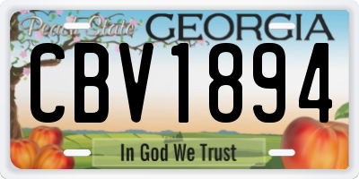 GA license plate CBV1894