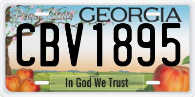GA license plate CBV1895