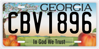 GA license plate CBV1896