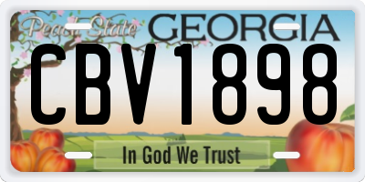 GA license plate CBV1898