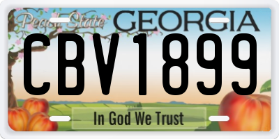 GA license plate CBV1899