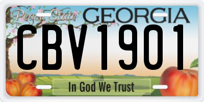 GA license plate CBV1901