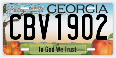 GA license plate CBV1902
