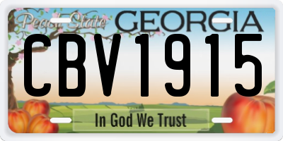 GA license plate CBV1915