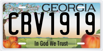 GA license plate CBV1919