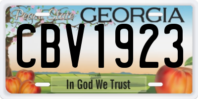 GA license plate CBV1923
