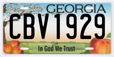 GA license plate CBV1929