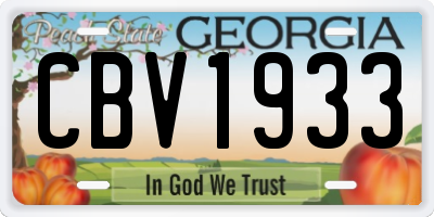 GA license plate CBV1933