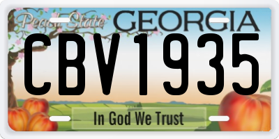 GA license plate CBV1935