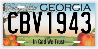 GA license plate CBV1943