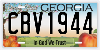 GA license plate CBV1944