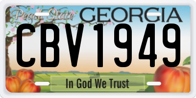 GA license plate CBV1949