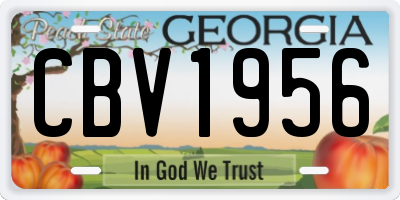 GA license plate CBV1956