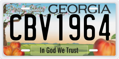 GA license plate CBV1964