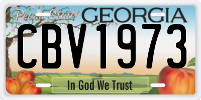 GA license plate CBV1973