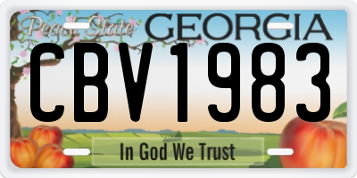 GA license plate CBV1983
