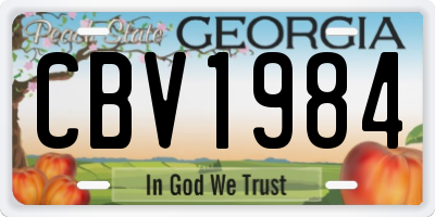 GA license plate CBV1984