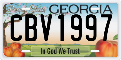 GA license plate CBV1997