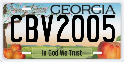GA license plate CBV2005