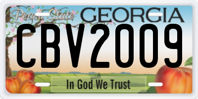 GA license plate CBV2009