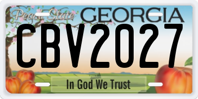 GA license plate CBV2027