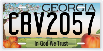 GA license plate CBV2057