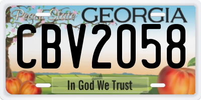 GA license plate CBV2058