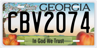 GA license plate CBV2074