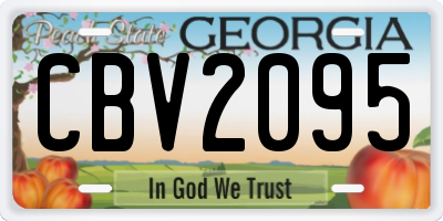 GA license plate CBV2095