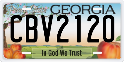 GA license plate CBV2120