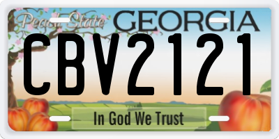 GA license plate CBV2121