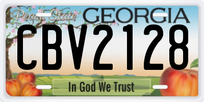 GA license plate CBV2128