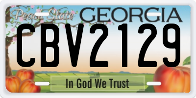 GA license plate CBV2129